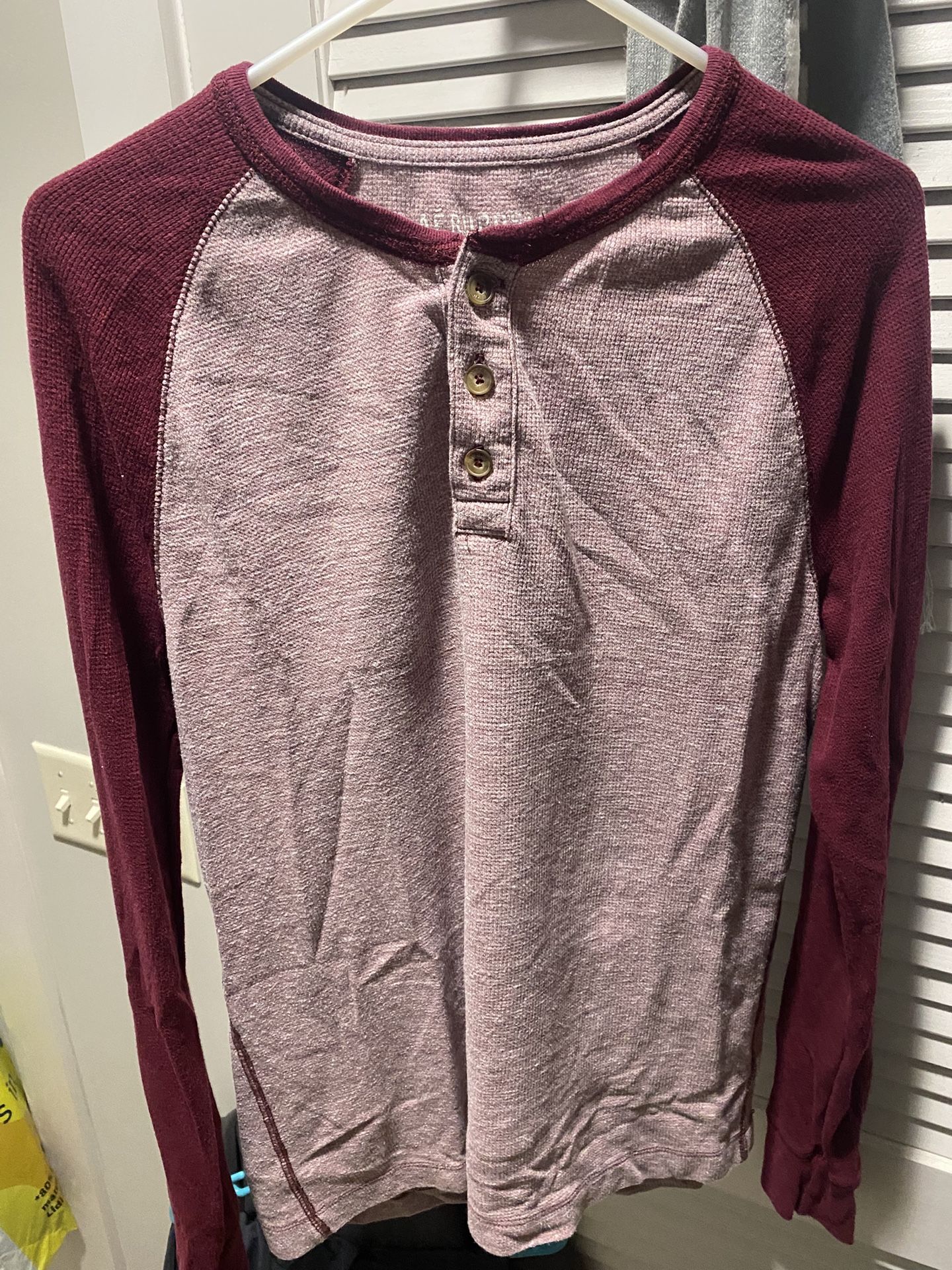 Aeropostale Henley Long-Sleeve Shirt