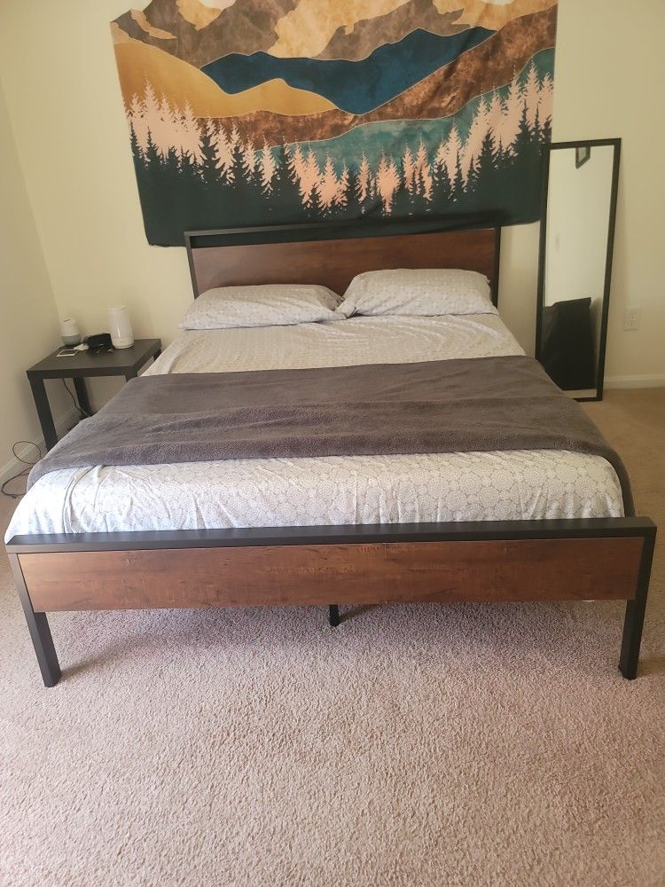 Queen Firm Mattres and Bed Frame