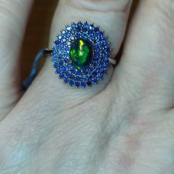 Black OPAL & SAPHIRE Ring