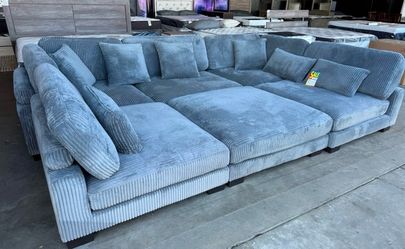 🛋️NEW!! Oversized Corduroy Sectional Sofa STILL IN BOX 📦