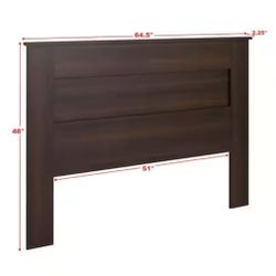 Headboard for Queen Bed Expresso Stylish Flat Wood Panel