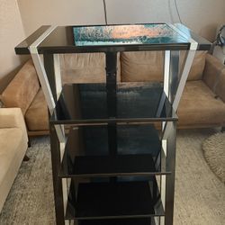 4ft Glass Shelf Unit 