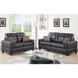 Brown Sofa And Love Seat Set 