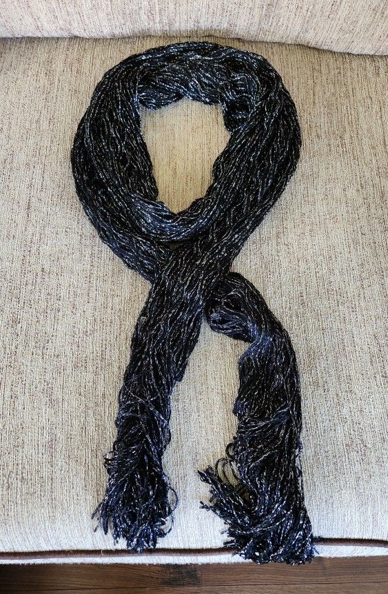 NEW Elegant Black And Silver Scarf Or Shawl