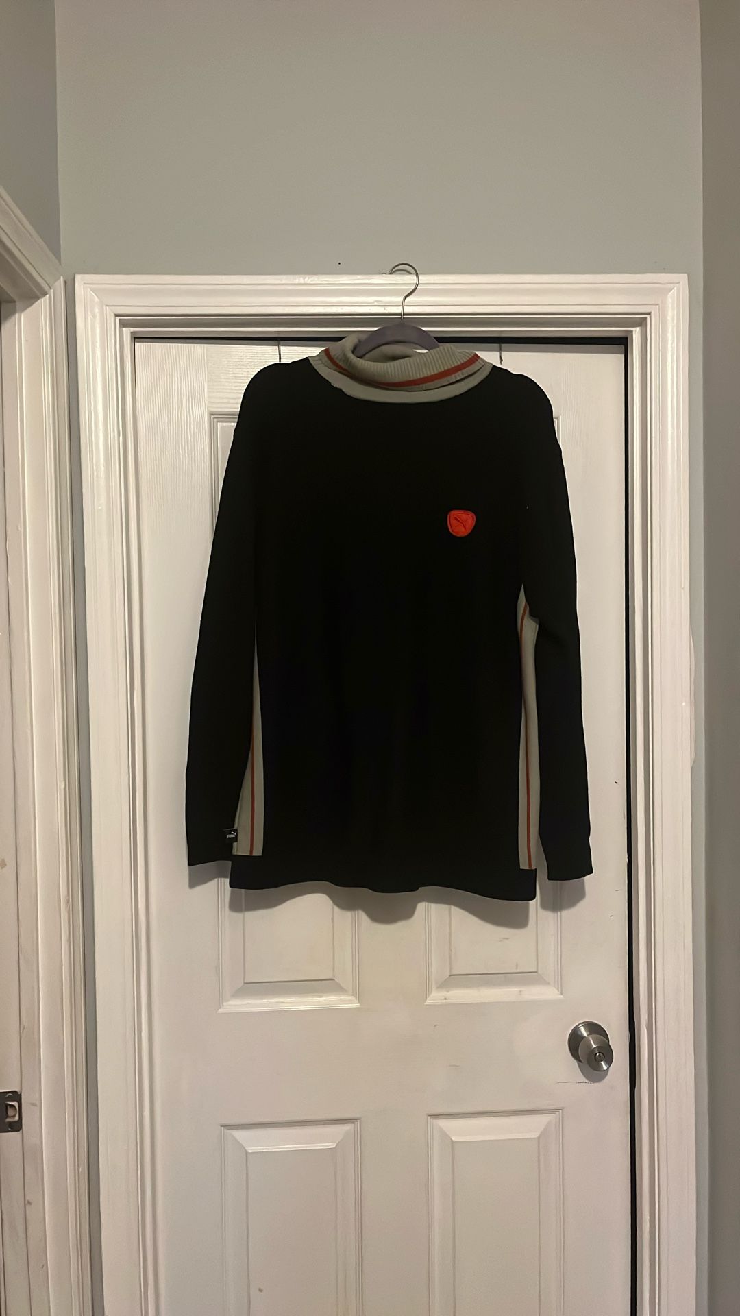 Black Puma Turtleneck Sweater