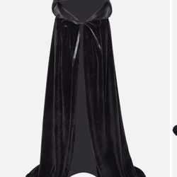 Adult Velvet Cape Halloween Costume Dress Up Black 