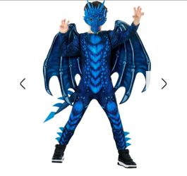 New Kids Dragon Jumpsuit Costume Blue (Large)10-12yrs old)