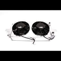 PLM Power Driven Tucked Radiator XL + 2 SPAL Fans Fits Honda B-Series, K-Series