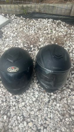 2 large used full face helmets