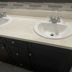 Solid Stone Bathroom Countertop (Dual Sink) 75”