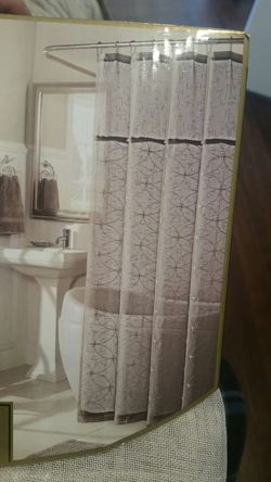 Embroidered shower curtain. New