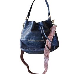 Fossil Black Leather Crossbody Handbag 