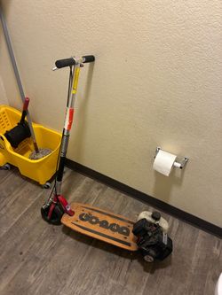 Gas-Powered Kick Scooter with Wood Deck