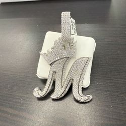 Sterling Silver With Vvs Moissaite Initial Pendants 