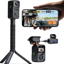 Vantrue E360 ACE 5.2K 360° Panoramic WiFi Dash Cam, Handheld Action Camera