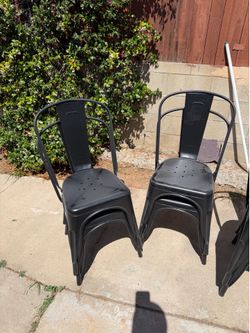 8 Metal Dining Chair Farmhouse black