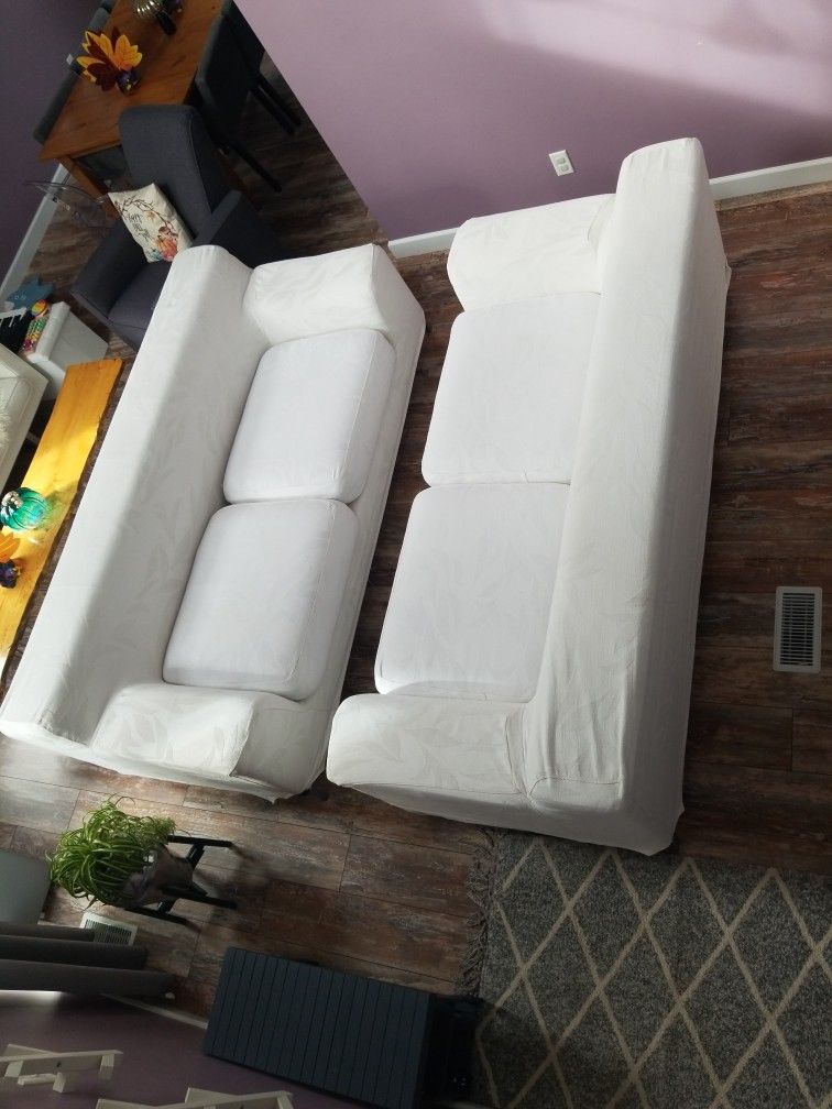 IKEA Kramfors Black Leather Sofas