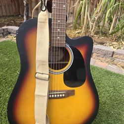 FENDER ACOUSTIC ELECTRIC GUITAR FULL SIZE NEW STRINGS BUILD IN TUNER AMAZING SOUND FULL SIZE READY TO PERFORM ANYWHERE GREAT 