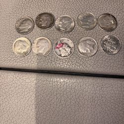 LOT OF 10 SILVER DIMES 90% SILVER 