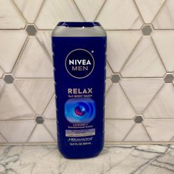 Nivea Men, Relax 3 in 1 Body Wash, Lavender + Sandalwood, 16.9 fl oz (500 ml) New