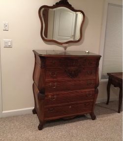 Vintage high boy dresser five drawer