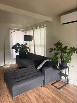 Gus Modern Jane Bi-Sectional Sofa – Charcoal Gray ($3,500+ Retail) (Made in USA)