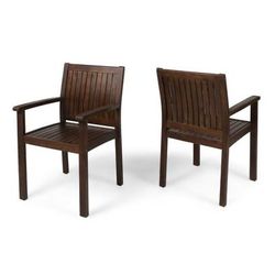 ( Set of 2 ) Coffee Brown Hand Crafted Outdoor Patio Dining Chairs ⭐️ NEW IN BOX ⭐️ CYISell