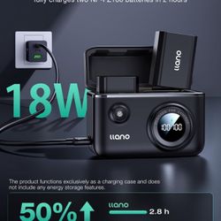 llano 2 Pack NP-FZ100 Batteries &2-in-1 Dual Fast Camera Portable Charger Sony