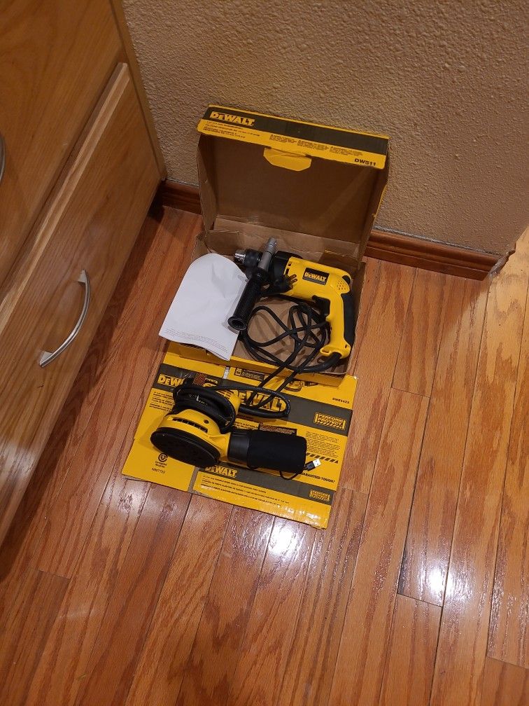 Dewalt Corded Electric 3.0amp 5" Random Orbital Sander, 8.5amp 1/2" Hammer Drill