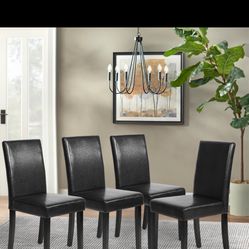 Brand New 5pc Black Leather Dining Chair