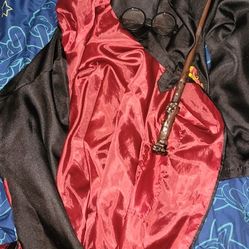 Harry Potter Robe,Glasses And Wand Halloween Costume  (Gryffindor)