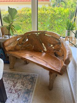 Unique Live Edge Wood Bench