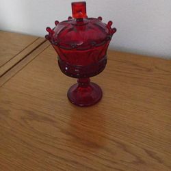 Antique Red Candy Dish