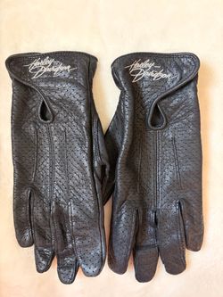 Harley-Davidson Black Leather Motorcycle Gloves