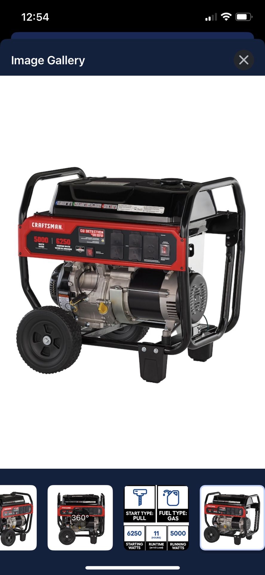 5000 Watt Portable Generator - Craftsman