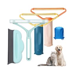 Pet Hair Removal Tool, 4 PCS Dog Hair Remover for Couch, Efficient Pet Hair Remover for Furniture, Reusable Carpet Scraper, Carpet Hair Removal Tool, 