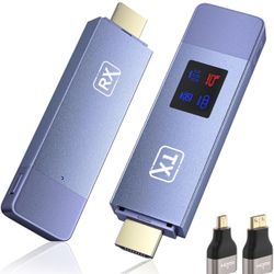 Wireless HDMI Transmitter and Receiver, Plug and Play Portable 2.4G/5G Wireless HDMI Extender Kit, 4K Decode 1080P HD Output for Video and Audio Strea