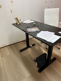 Office chair and Desk, and Red sofa & living room chairs like new