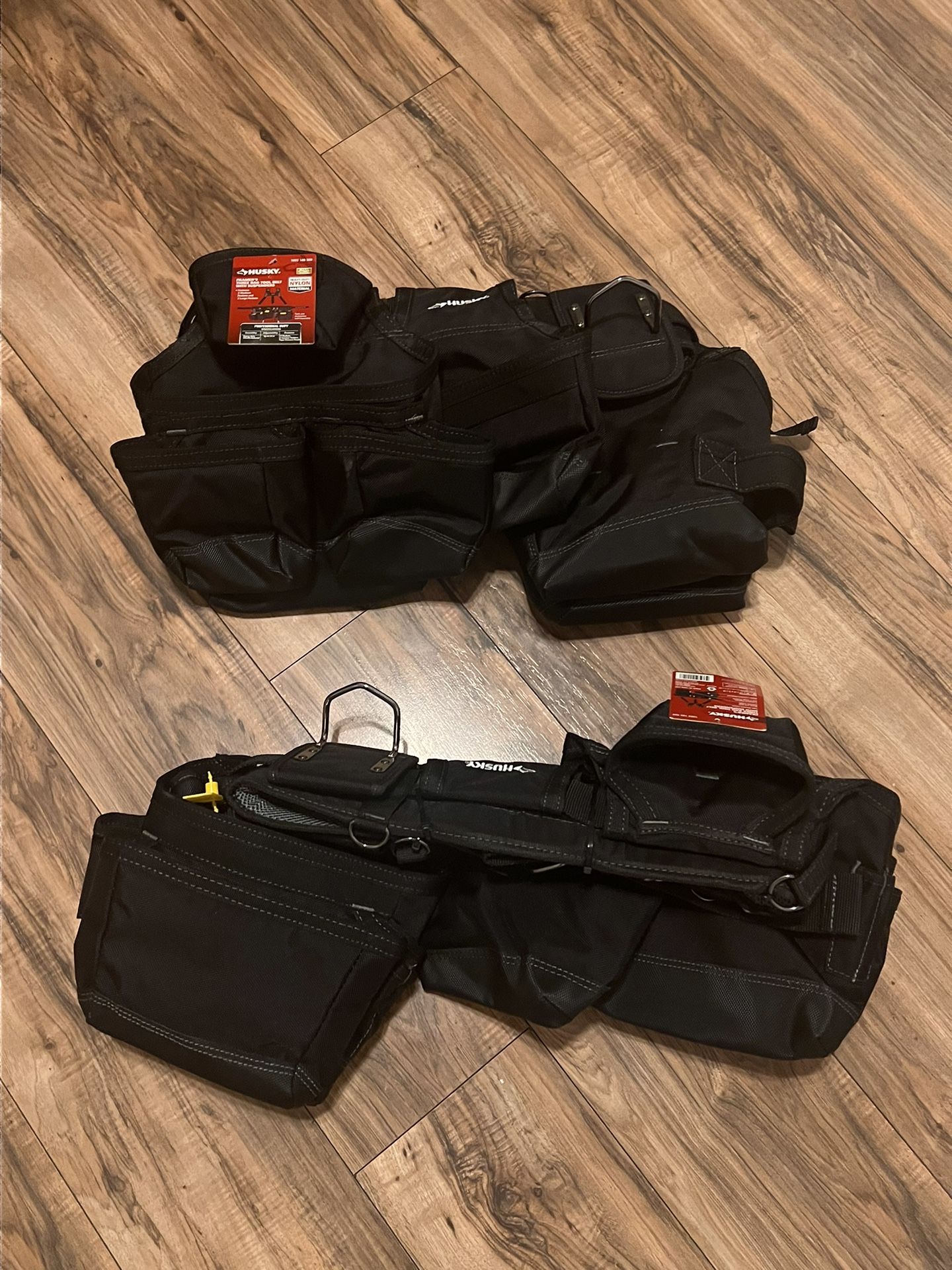 3-Bag 17-Pocket Black Framer's Suspension Rig Work Tool Belt with Suspenders