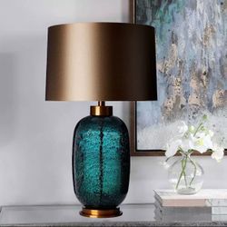 Luxury Blue Glass Table Lamp – Modern Elegant Home Decor