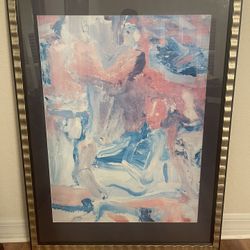 Beautiful Large Picture Frame With Abstract Print 36” By 48”