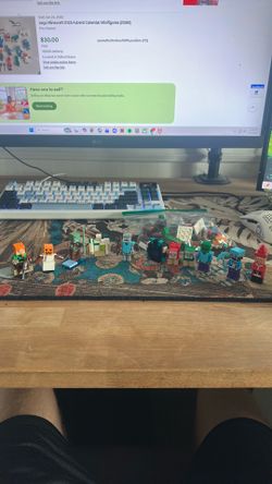 Complete set of LEGO Minecraft Minifigures from 2025 Christmas Advent Clendar