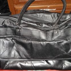 Black Leather Duffle Bag