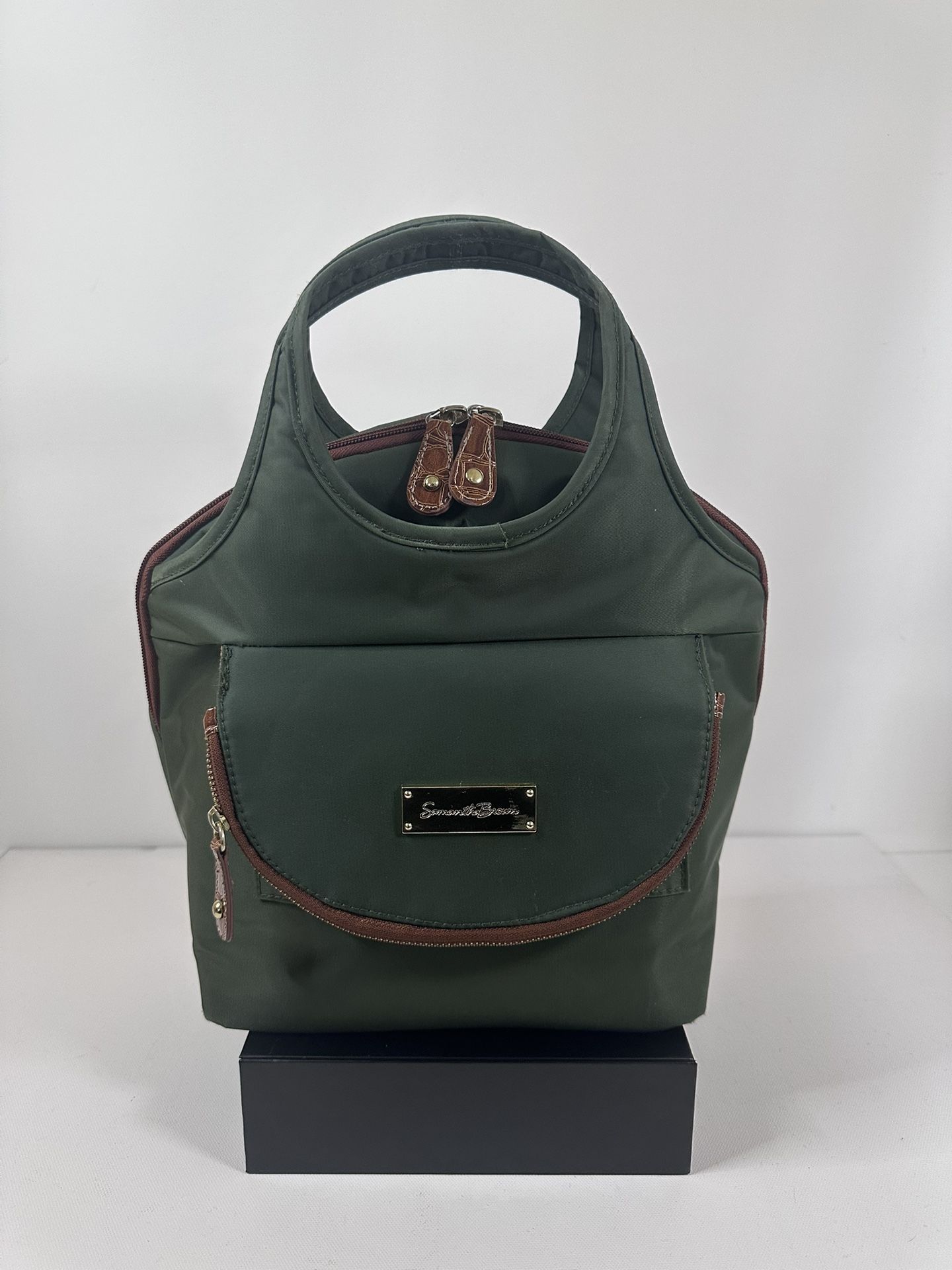 SAMANTHA BROWN Tote Women’s Insulated Lunch Bag (Green & Brown)