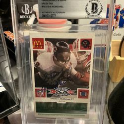 Steve McMichael Chicago Bears Auto SIGNED 1986 McDonalds Card Super Bowl XX