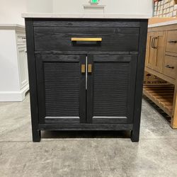 31‘’Solid Wood Bathroom Vanity Cabinet with Stone Countertop(Open Box)