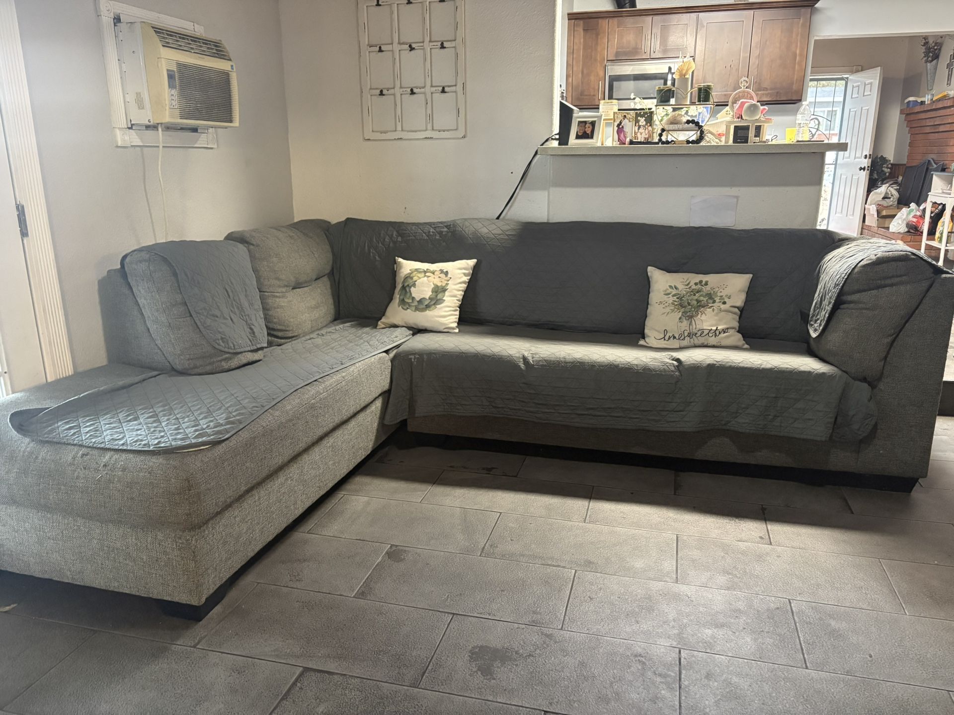 L Shape Grey Couch 