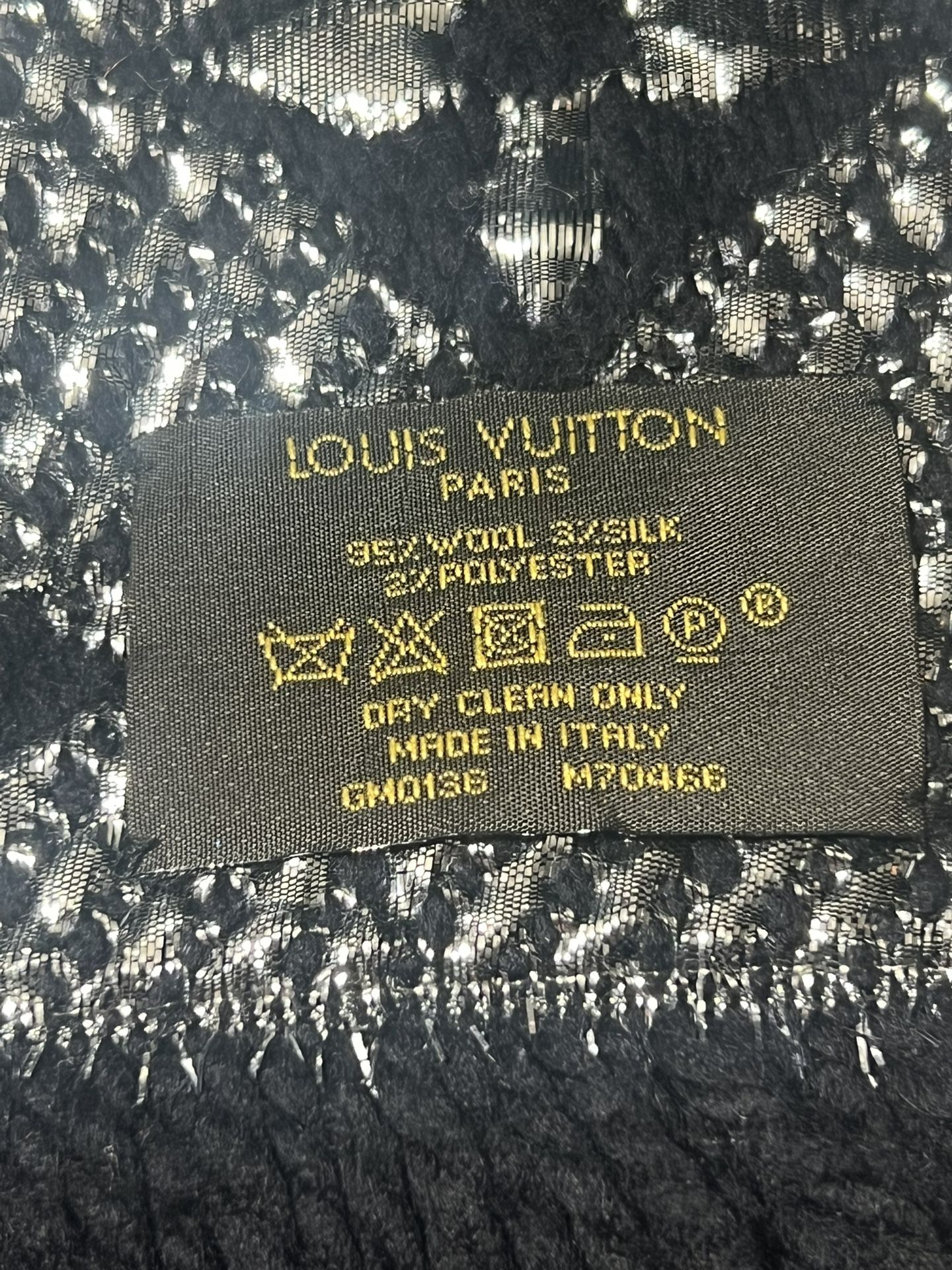 Louis Vuitton LV Monogram Logomania Shine Black Scarf