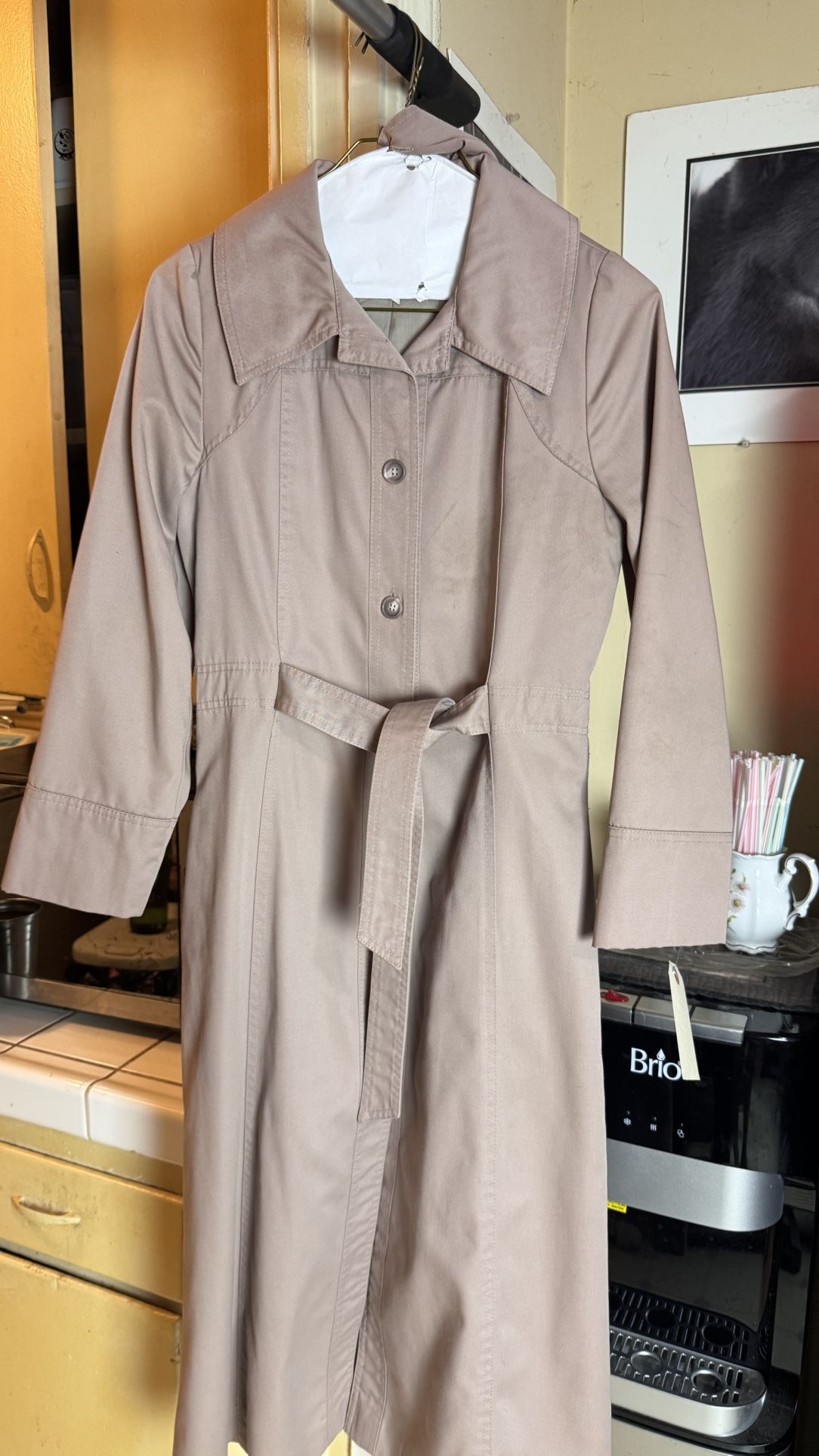 Women's Double-Breasted Belted Trench Coat 1980s