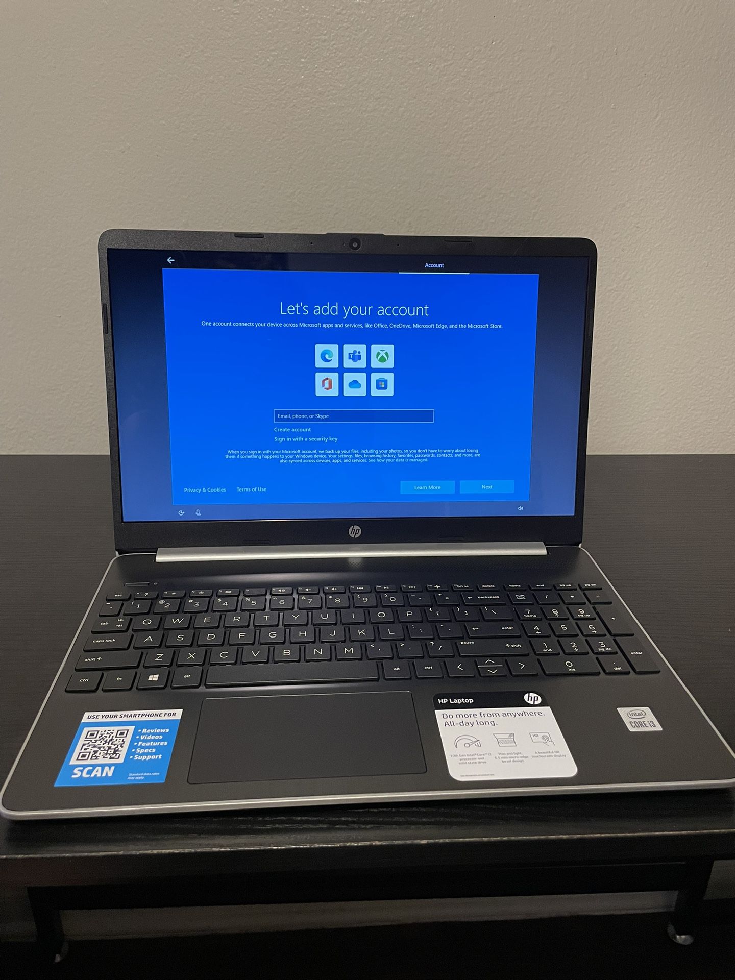 HP 15.6" laptop, Intel Core i3 Gen 10, Windows 10, Touch Screen